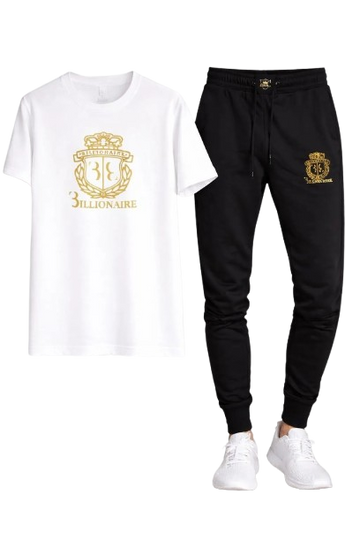 Gold Billionare Printed T Shirt & Trouser Set ( Stylih & Breathable )