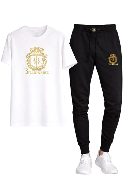 Gold Billionare Printed T Shirt & Trouser Set ( Stylih & Breathable )