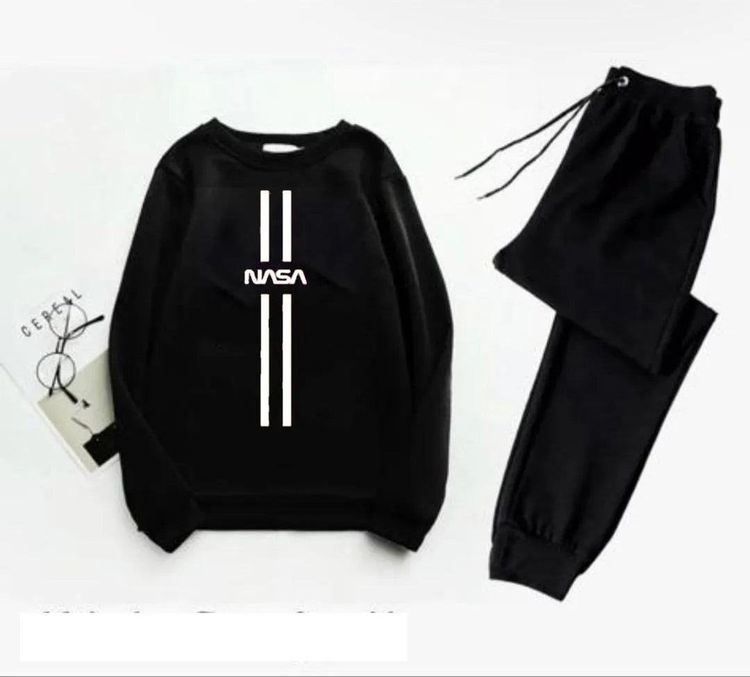 Men's Polyester Printed Sweatshirt Track Suit