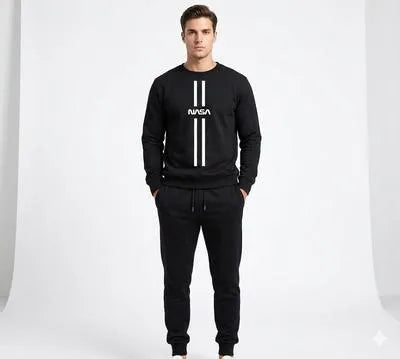 Men's Polyester Printed Sweatshirt Track Suit